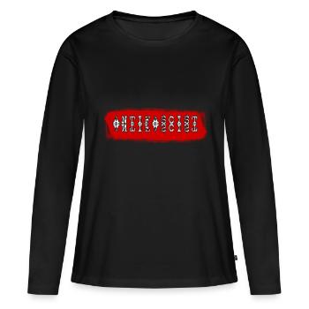ANTIFASCISTE, ANTIFASCISTE, ANTIFASCISME - T-shirt manches longues Premium bio Femme - noir - Devant - Julia (174cm)