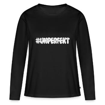 #unperfekt - nicht perfekt - Frauen Premium Bio Langarmshirt - Schwarz - Vorne - Julia (174cm)