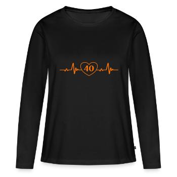 40. Geburtstag vierzig 40 Geburtstagsparty - Frauen Premium Bio Langarmshirt - Schwarz - Vorne - Julia (174cm)