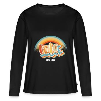 Peace - Frauen Premium Bio Langarmshirt - Schwarz - Vorne - Julia (174cm)