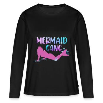 Gang de sirènes - T-shirt manches longues Premium bio Femme - noir - Devant - Julia (174cm)