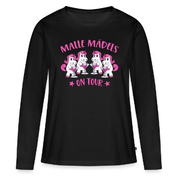Malle Mädels On Tour Mallorca Sprüche Einhorn - Frauen Premium Bio Langarmshirt - Schwarz - Vorne - Julia (174cm)