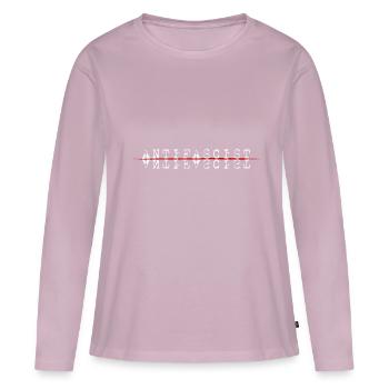 Anti-fascist, anti-fascism - Women's Premium Organic Long Sleeve Shirt - dusky pink - Front - Julia (174cm)