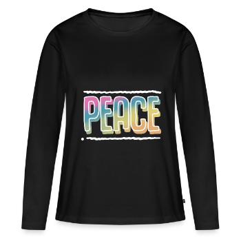 Peace - Frauen Premium Bio Langarmshirt - Schwarz - Vorne - Julia (174cm)