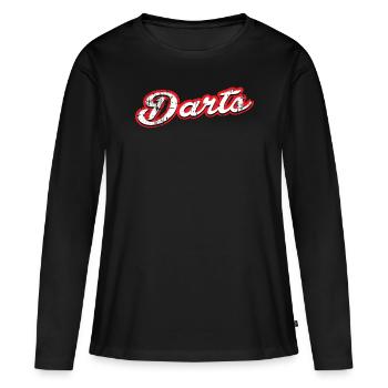 darts - vintage & distressed - Frauen Premium Bio Langarmshirt - Schwarz - Vorne - Julia (174cm)
