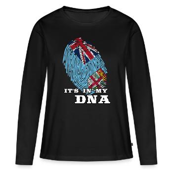 Fidji - C'est dans mon ADN - T-shirt manches longues Premium bio Femme - noir - Devant - Julia (174cm)