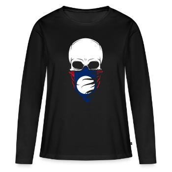 Laos Skull Thé - Laos - T-shirt manches longues Premium bio Femme - noir - Devant - Julia (174cm)