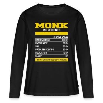 T-shirt Nice Ingrédients Moine - T-shirt manches longues Premium bio Femme - noir - Devant - Julia (174cm)