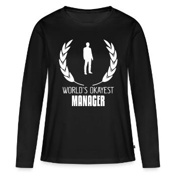 manager - Frauen Premium Bio Langarmshirt - Schwarz - Vorne - Julia (174cm)