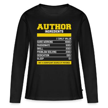 Tee shirt Ingrédients Fantastiques De L'Auteur - T-shirt manches longues Premium bio Femme - noir - Devant - Julia (174cm)