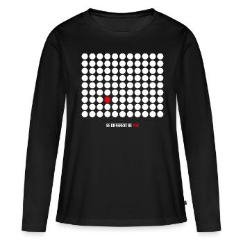 Be different be you - Frauen Premium Bio Langarmshirt - Schwarz - Vorne - Julia (174cm)