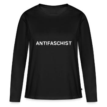 Fascisme antifasciste - T-shirt manches longues Premium bio Femme - noir - Devant - Julia (174cm)