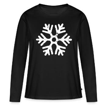 flocon de neige - T-shirt manches longues Premium bio Femme - noir - Devant - Julia (174cm)