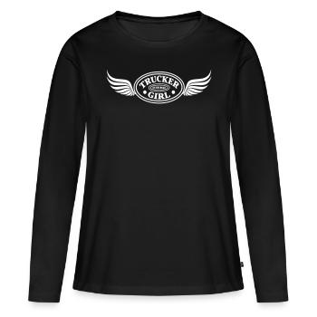 Trucker Girl Trucker Camion de chauffeur professionnel - T-shirt manches longues Premium bio Femme - noir - Devant - Julia (174cm)