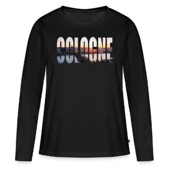 HORIZON DE COLOGNE. - T-shirt manches longues Premium bio Femme - noir - Devant - Julia (174cm)