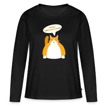 action de grâces - T-shirt manches longues Premium bio Femme - noir - Devant - Julia (174cm)