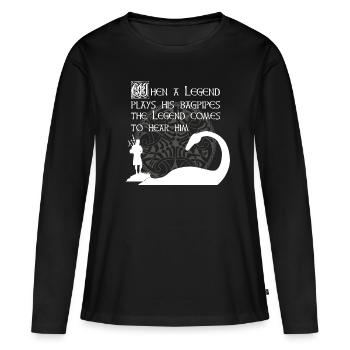 Légende - T-shirt manches longues Premium bio Femme - noir - Devant - Julia (174cm)