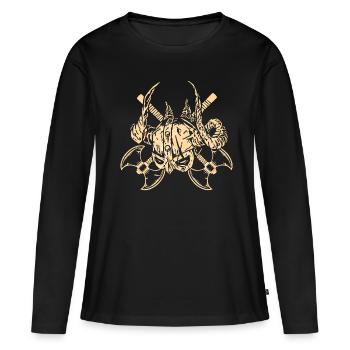 Viking du Moyen Age - T-shirt manches longues Premium bio Femme - noir - Devant - Julia (174cm)