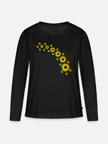 Sunflowers, Sunflower, Flowers - Women's Premium Organic Long Sleeve Shirt - black