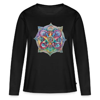 Symbol in bright colours - Women's Premium Organic Long Sleeve Shirt - black - Front - Julia (174cm)