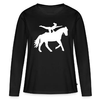 Voltige avec cheval - Volti - T-shirt manches longues Premium bio Femme - noir - Devant - Julia (174cm)
