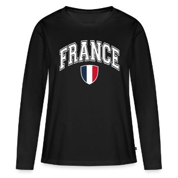 France - T-shirt manches longues Premium bio Femme - noir - Devant - Julia (174cm)