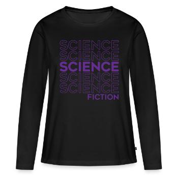 Science Fiction Purple Sci Fi Remix - T-shirt manches longues Premium bio Femme - noir - Devant - Julia (174cm)