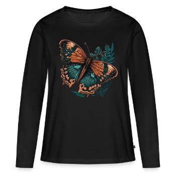 Butterfly Dreams - Women's Premium Organic Long Sleeve Shirt - black - Front - Julia (174cm)