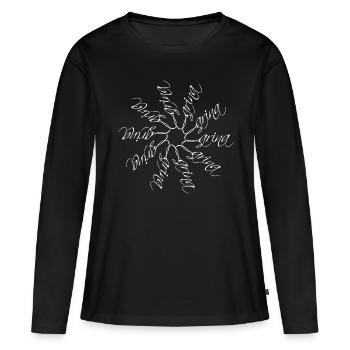 Carène Nom Nom Mandala - T-shirt manches longues Premium bio Femme - noir - Devant - Julia (174cm)