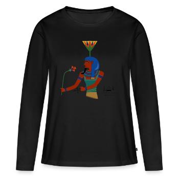 Nefertem I divinité égyptienne antique - T-shirt manches longues Premium bio Femme - noir - Devant - Julia (174cm)