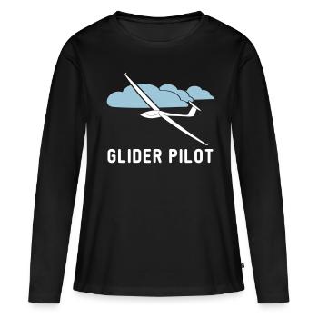 Segelflieger Spruch gleiten Pilot Geschenk - Frauen Premium Bio Langarmshirt - Schwarz - Vorne - Julia (174cm)