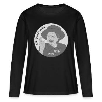 Décès de la reine Elizabeth II - T-shirt manches longues Premium bio Femme - noir - Devant - Julia (174cm)