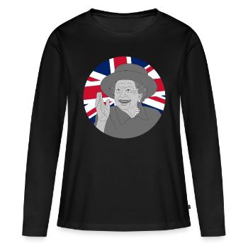 RIP Queen Elizabeth II - Frauen Premium Bio Langarmshirt - Schwarz - Vorne - Julia (174cm)