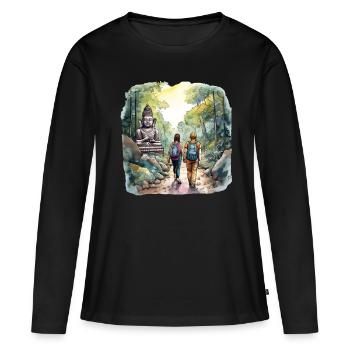 Lovers Jungle Adventure - Women's Premium Organic Long Sleeve Shirt - black - Front - Julia (174cm)