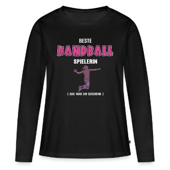 Beste Handball Spielerin Handballerin Hball Frauen - Frauen Premium Bio Langarmshirt - Schwarz - Vorne - Julia (174cm)