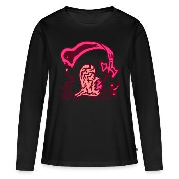 Harcèlement. L’énergie sombre et la souffrance émotionnelle - T-shirt manches longues Premium bio Femme - noir - Devant - Julia (174cm)