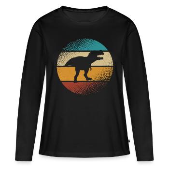 T Rex - T-shirt manches longues Premium bio Femme - noir - Devant - Julia (174cm)