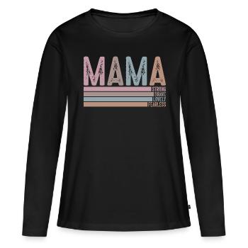 Mama - Frauen Premium Bio Langarmshirt - Schwarz - Vorne - Julia (174cm)