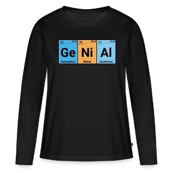 Genial - Chemiker Elemente - Frauen Premium Bio Langarmshirt - Schwarz - Vorne - Julia (174cm)