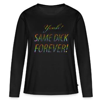 Ouais Same dick forever vintage - T-shirt manches longues Premium bio Femme - noir - Devant - Julia (174cm)