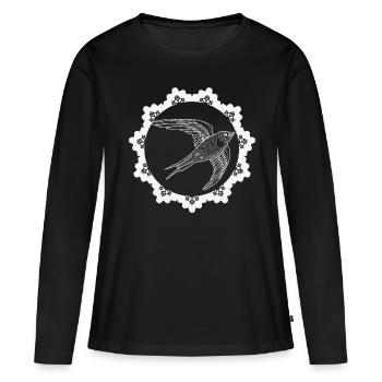 Vogel - Naturschutz Tierfreund - Frauen Premium Bio Langarmshirt - Schwarz - Vorne - Julia (174cm)