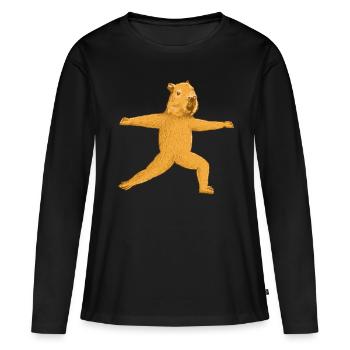 Capybara Yoga Exercise - Women's Premium Organic Long Sleeve Shirt - black - Front - Julia (174cm)
