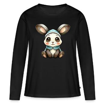 Kleines Kaninchen - Frauen Premium Bio Langarmshirt - Schwarz - Vorne - Julia (174cm)