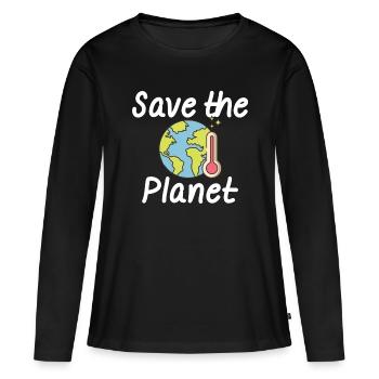 Klimawandel Umweltschutz Naturschutz - Frauen Premium Bio Langarmshirt - Schwarz - Vorne - Julia (174cm)