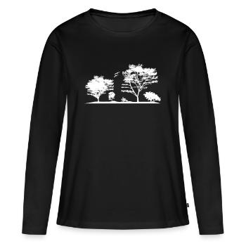 Description de la forêt - T-shirt manches longues Premium bio Femme - noir - Devant - Julia (174cm)
