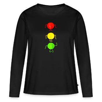 Voiture de l'auto-école mâle - T-shirt manches longues Premium bio Femme - noir - Devant - Julia (174cm)