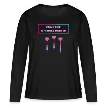 Fléchettes fléchettes fléchettes - T-shirt manches longues Premium bio Femme - noir - Devant - Julia (174cm)
