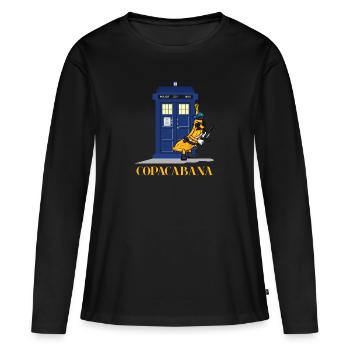 Banana Cop Copacabana Police Brazil Gift - Women's Premium Organic Long Sleeve Shirt - black - Front - Julia (174cm)