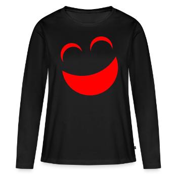 Rot - Frauen Premium Bio Langarmshirt - Schwarz - Vorne - Julia (174cm)