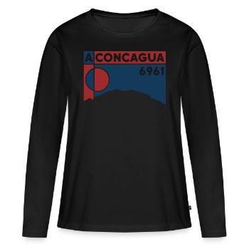 Souvenir de l’ascension du Cerro Aconcagua Andes - T-shirt manches longues Premium bio Femme - noir - Devant - Julia (174cm)